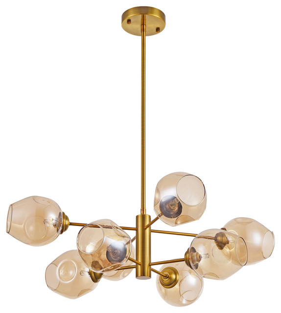 Abii 12-Light Pendant, Vintage Bronze With Champage Glass