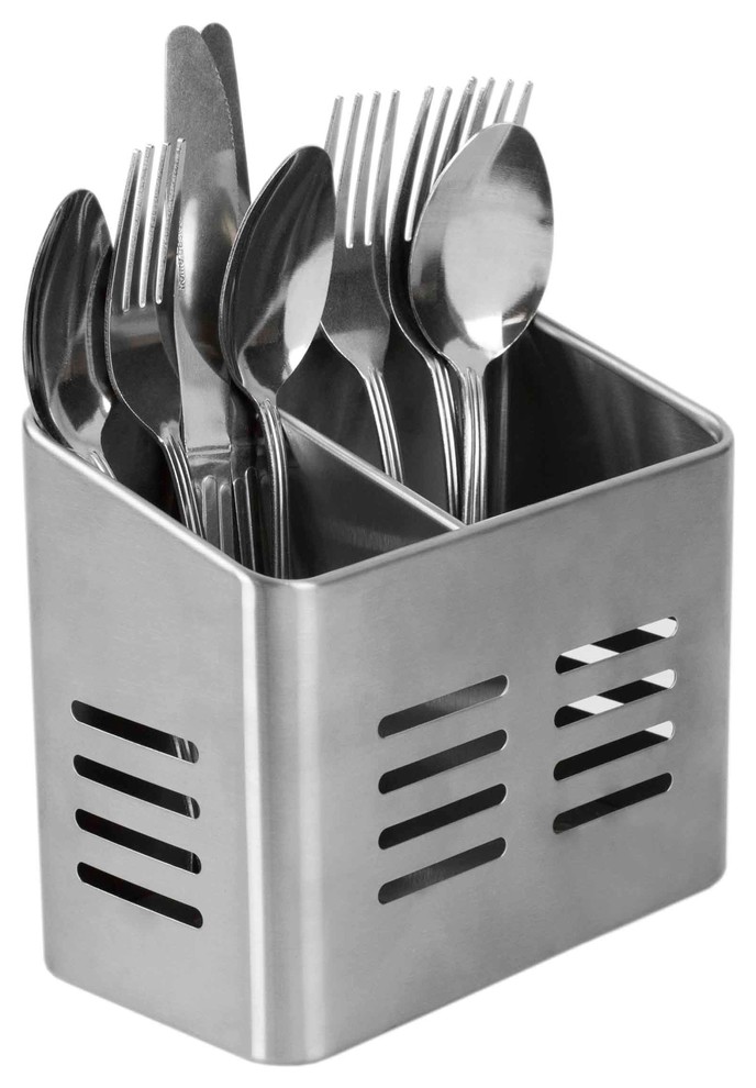Hygienic 4 Divided Cutlery Stand Holder With Lid Restaurant Home Kitchen Rack 