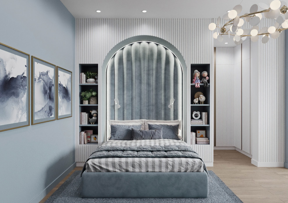 ДЕТСКАЯ ДЛЯ ДЕВОЧКИ ПОДРОСТКА В ГОЛУБЫХ ТОНАХ