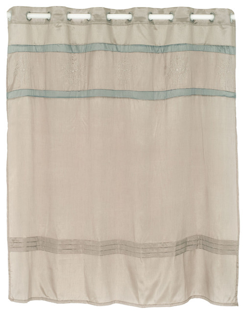 Radcliff Embroidered Shower Curtain With Grommets By Lavish Home