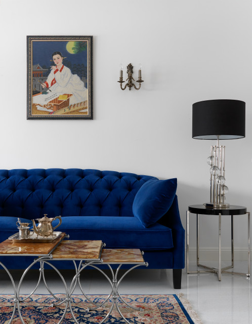 White Studio Apartment eclectic-living-room