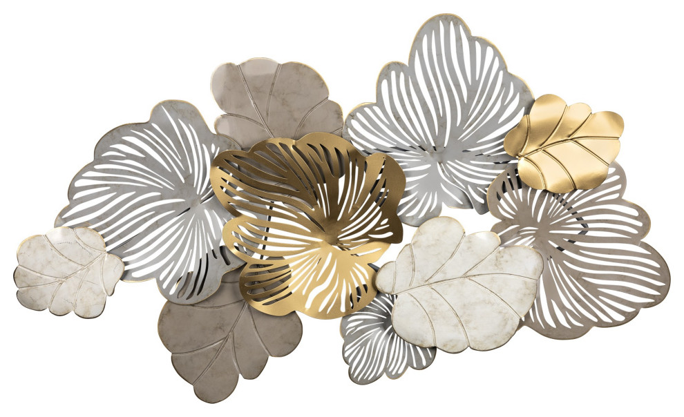 Metallic Tropical Leaves Metal Wall Decor Tropical Metal Wall Art