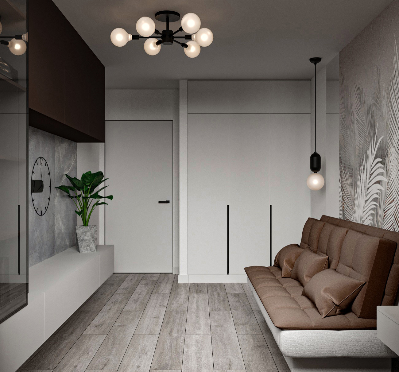 Минималистичная квартира с перетекающими гармоничными пространствами.