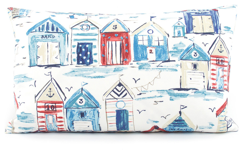 Ready or Nautical Outdoor Throw Pillow, Red, White, and Blue