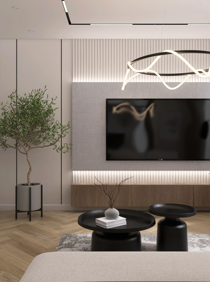 Современная кухня-гостиная (евродвушка)