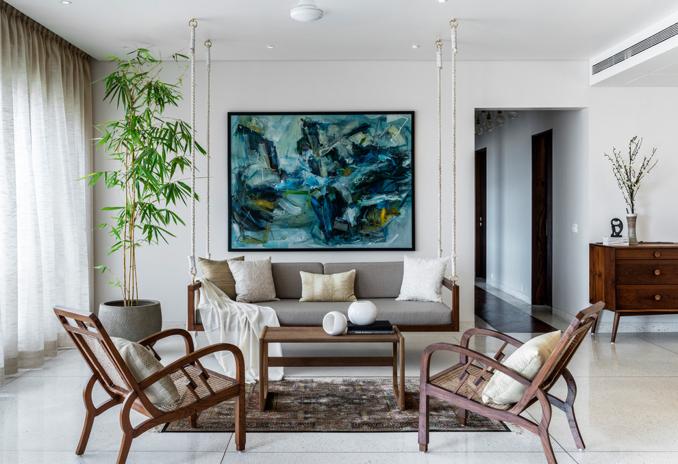 Photo of an Asian living room in Mumbai.
