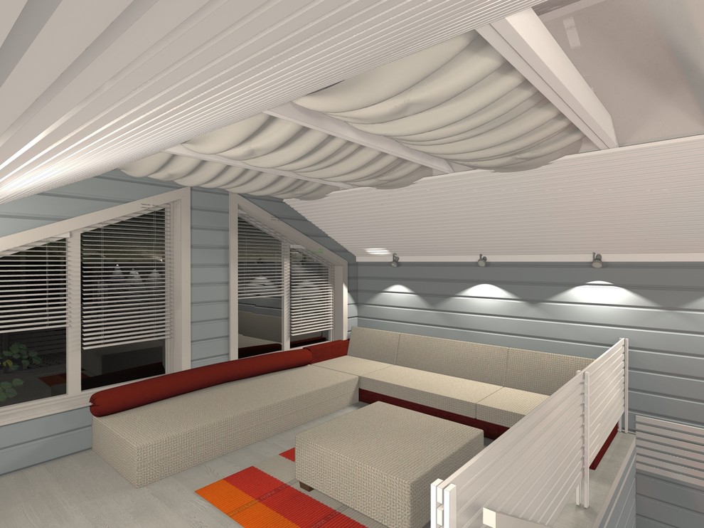 Декорирование гостиной и мансарды загородного дома