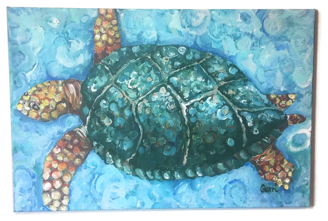 CANVAS Green Sea Turtle 1 Art print POSTER