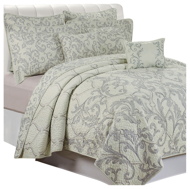 Marisol Quilted 7Piece Bed Spread Set Contemporary Quilts And