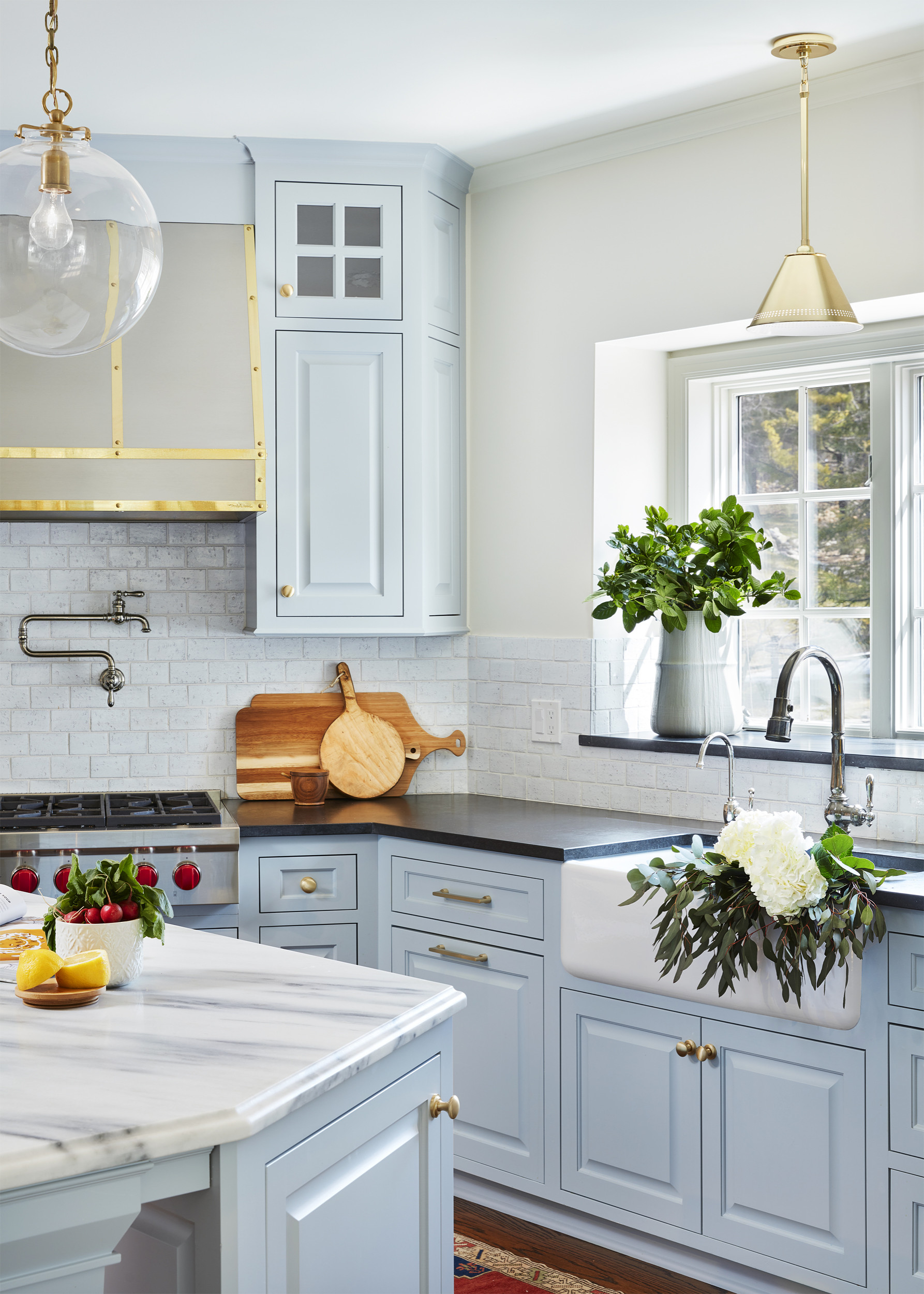 Blue Farmhouse Sink