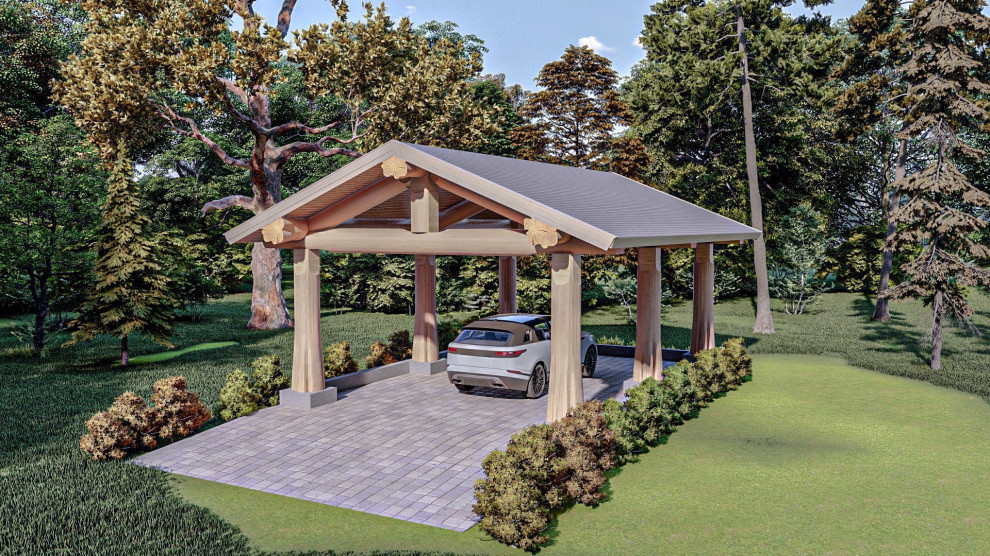 Навес для машины по технологии Post an Beam