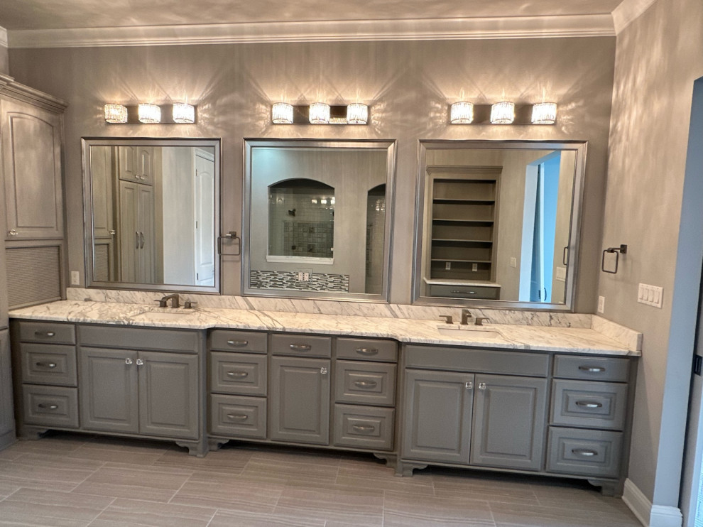 Mirror placement above vanity