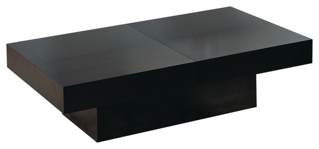 Rectangular Motion Storage Coffee Table In Wenge Finish Rectangular Motion Storage Coffee Table