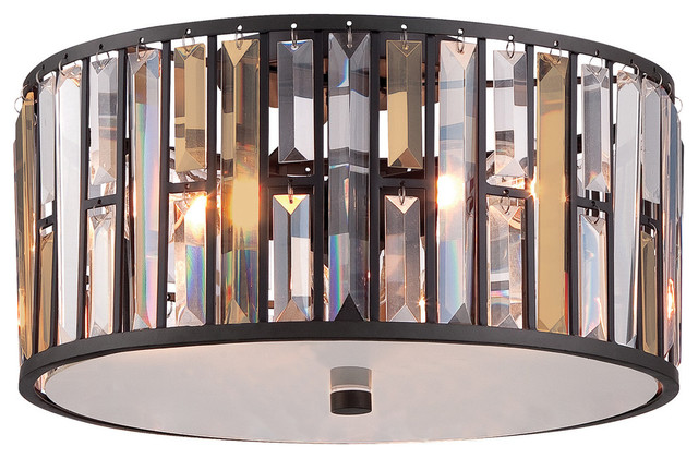 Gemma Contemporary Flush Ceiling Light, Vintage Bronze