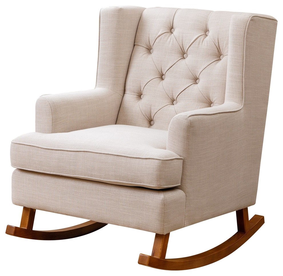 Thatcher Fabric Rocker, Beige - Transitional - Rocking Chairs - by