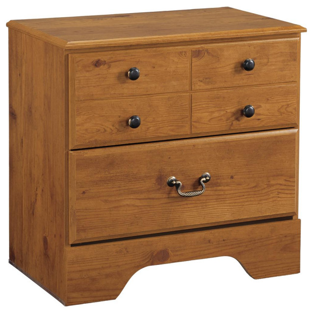 Bittersweet Light Brown Two Drawer Nightstand ...