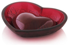 Lalique - Small Red "Love" Bowl