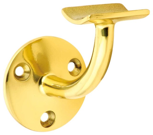 Lacquered Brass Bar Bracket Fitting 2" Armrest Rail Holder