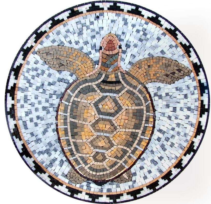 Sea Turtle Mosaic Ceramic Tile Swimming Pool Patio Deck Bath Wall Table Walk Art 