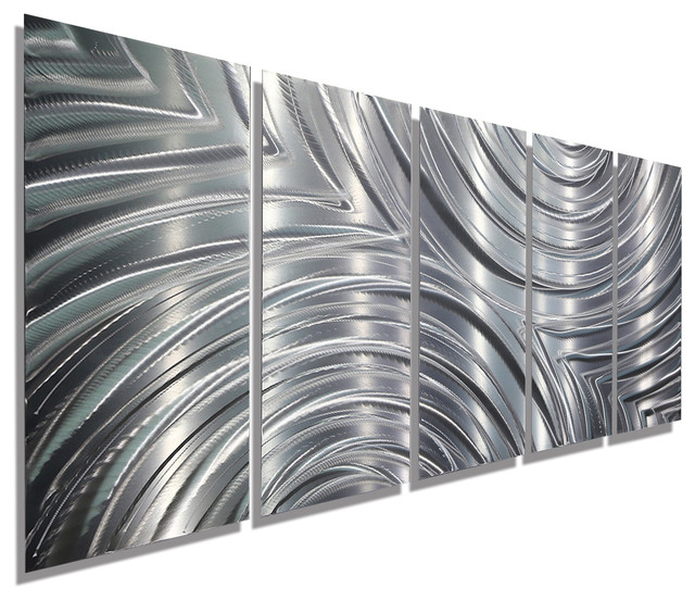 Silver Modern Metal Wall Art Panels Contemporary Decor Jon Allen