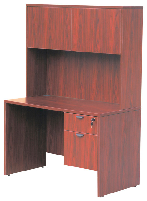 Boss Chairs 48 Inch Desk With Hutch Transitional Desks And Boss Chairs 48 Inch Desk With Hutch In Cherry