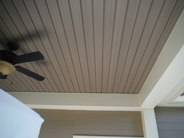 Hardie Khaki Brown Custom Vinyl Soffit Porch Ceiling