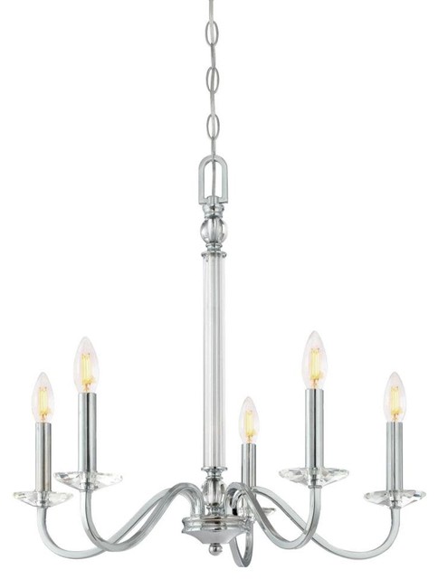 Westinghouse 6334200 Versailles 5 Light 22-1/4"W Taper Candle - Chrome