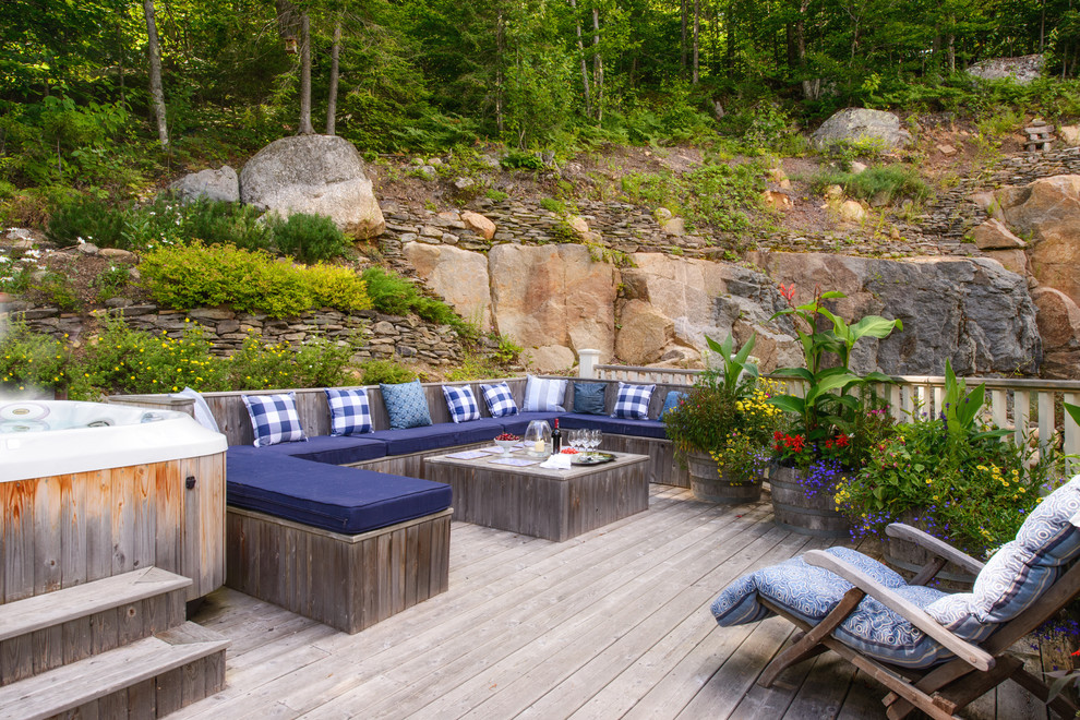 Photo of a beach style deck in Montreal.