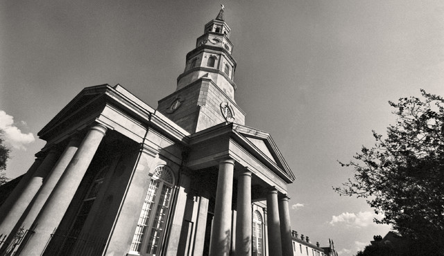 Saint Philip's Church Charleston South Carolina Black and White Photography, 12x