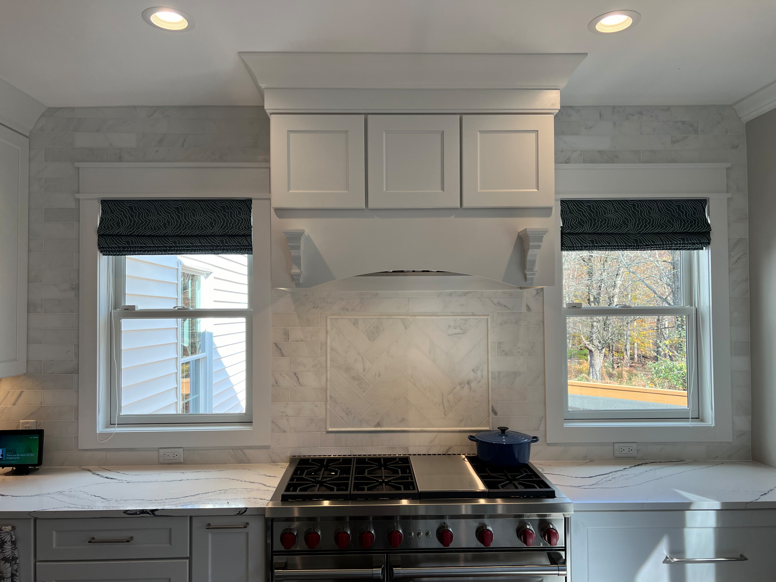 Wool Drapery Panels in Family Room