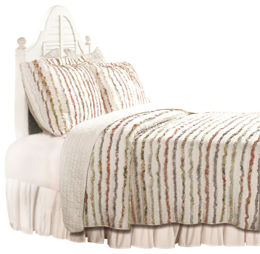 Greenland Home Bella Ruffle Quilt And Sham Set, 3-Piece  King
