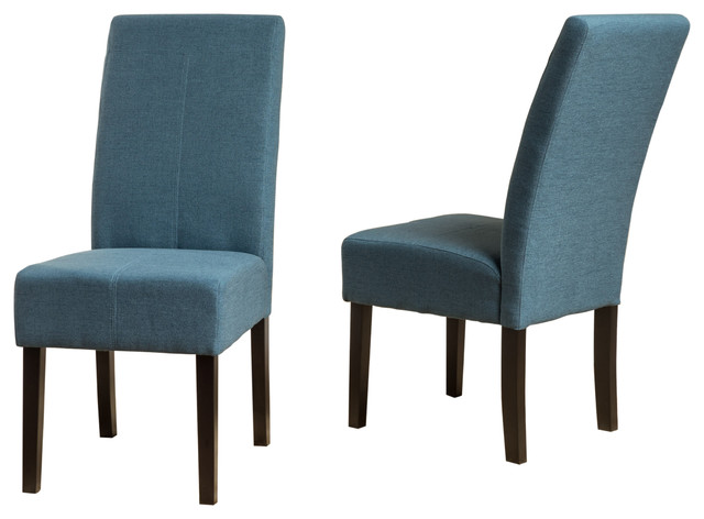 Blue Fabric Dining Chairs percival t-stitch fabric dining chairs, set of 2 - contemporary Blue Fabric Dining Chairs percival t-stitch fabric dining chairs, set of 2 - contemporary