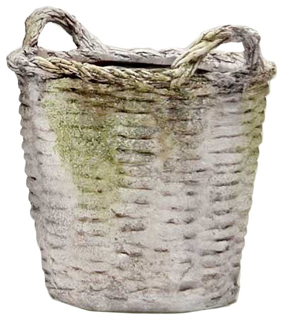 Round Basket Sm 14, Garden Planters Farmhouse Outdoor Pots And