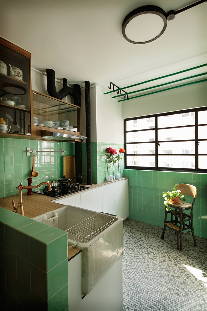 Photo of a midcentury laundry room in Singapore.