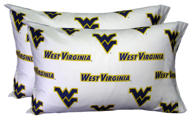 West Virginia Mountaineers Pillowcase Pair, White, 2 Standard Pillowcases