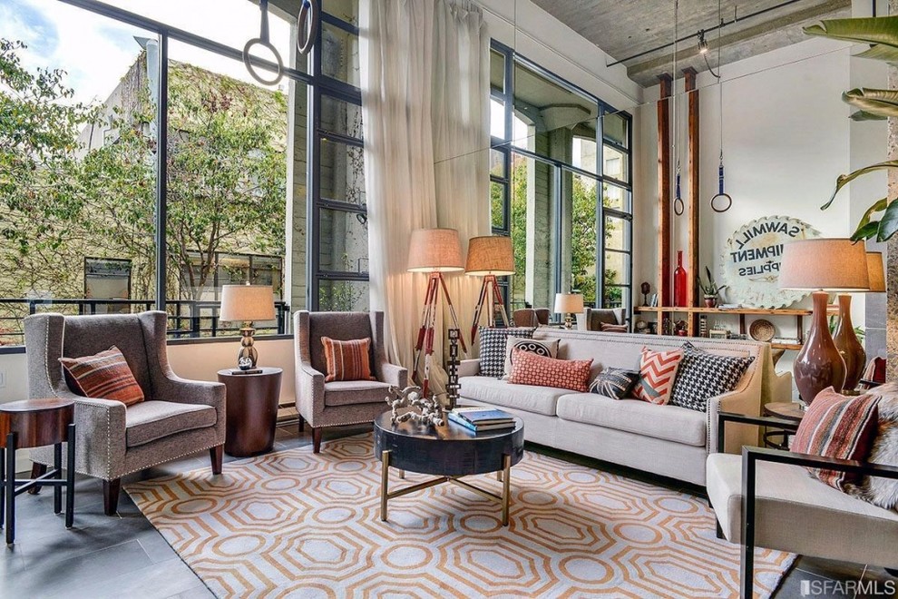 Example of a trendy living room design in San Francisco