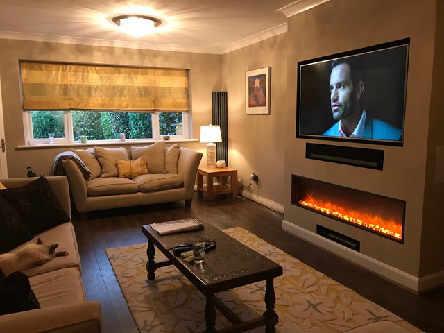 Smart Homes Tvs Over Fireplaces Contemporary Living Room