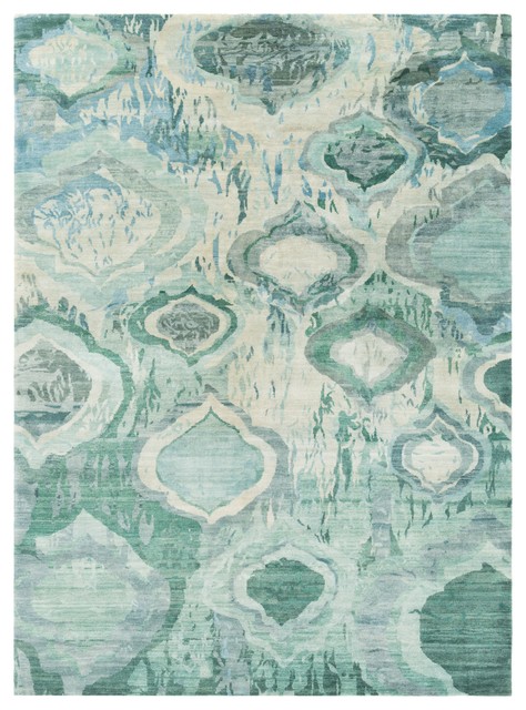 Surya Watercolor Wat5012 Blue Green, Blue And Green Area Rug