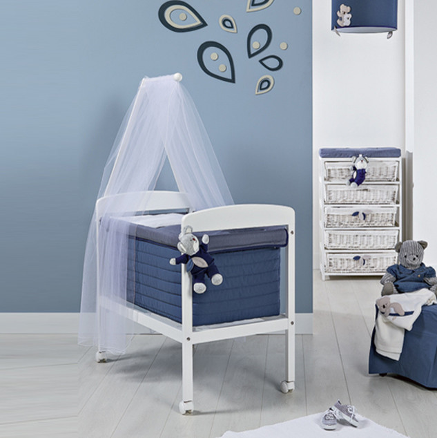 Modern baby crib with dressing and veil Mini Miki by Picci
