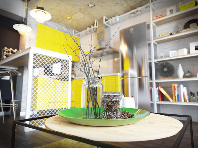 FLAT FOR STUDENT industrial-wohnbereich