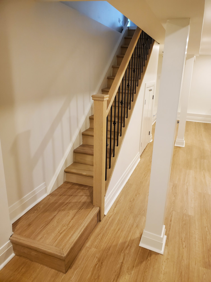 Example of a transitional basement design in Toronto
