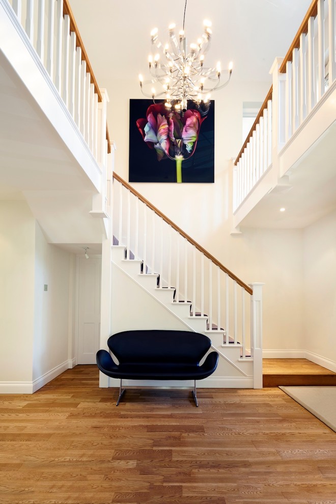 Design ideas for a transitional staircase in Hertfordshire.