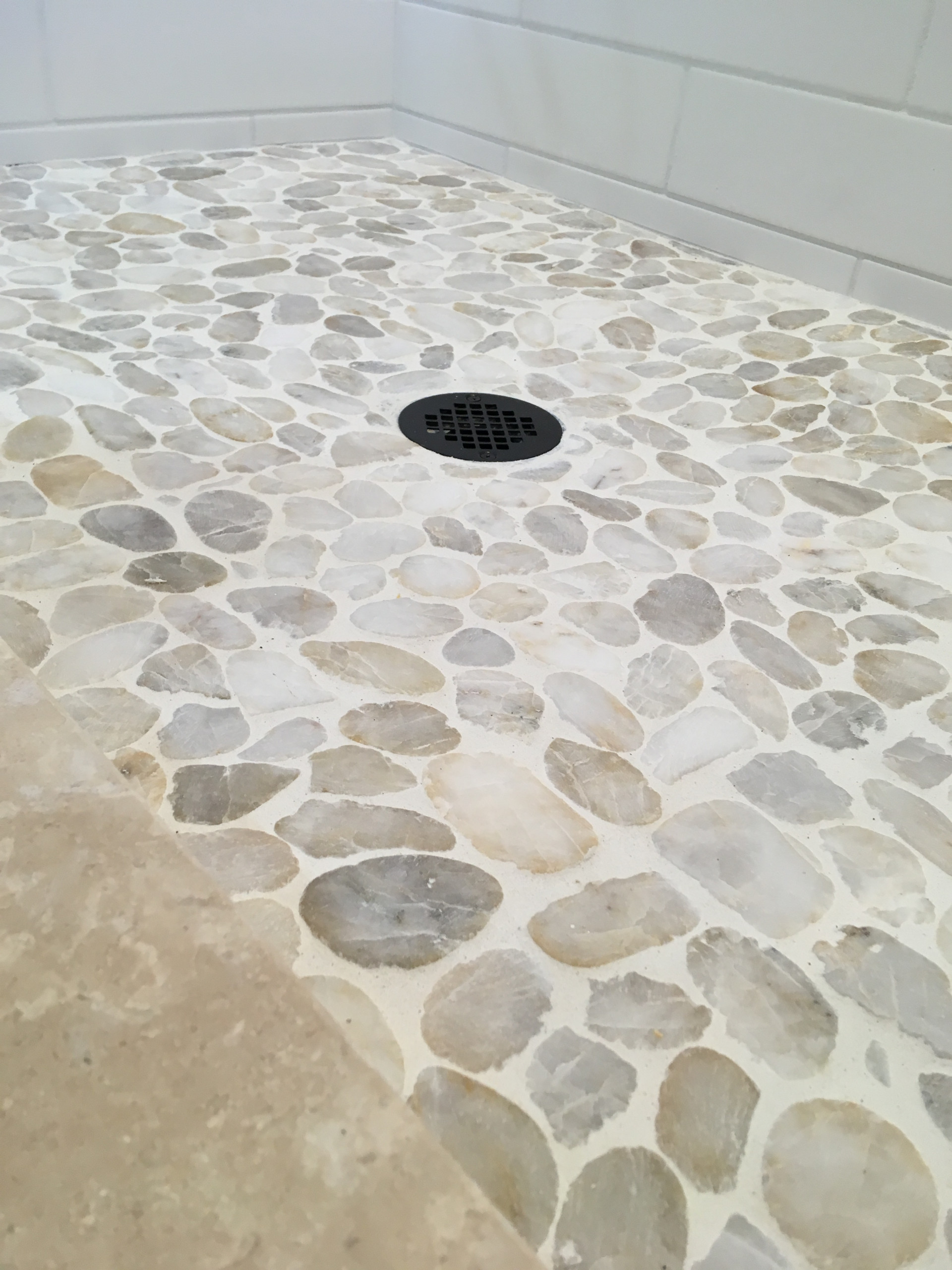 Stone shower floor