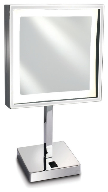 Afina LED Lighted 5x Sqquare Table Top Magniying Mirror