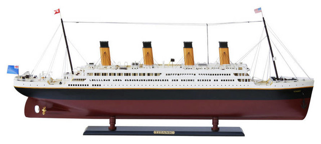 Rms Titanic Model Cruise Ship 50 Beach Style Decorative Objects And Figurines By Handcrafted Nautical Decor Houzz - Titanic Home Decor