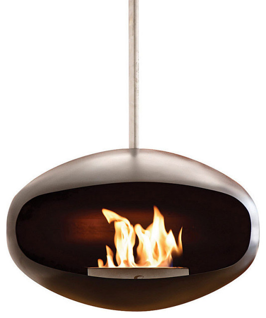 Cocoon Aeris Black Hanging Fireplace