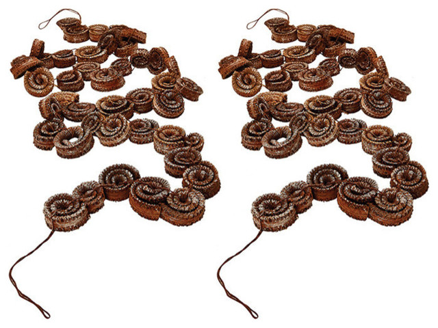Lazy Susan White Brush Palm Rule Garlands Set Of 2 Contemporary