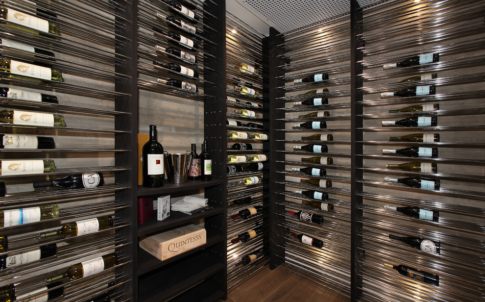 Inspiration for a transitional wine cellar remodel in Orange County
