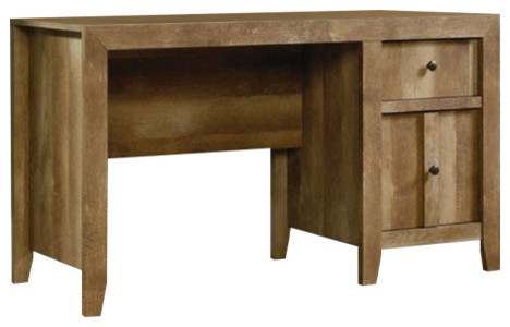 Bowery Hill Rustic Home Office Computer Desk In Craftsman Oak