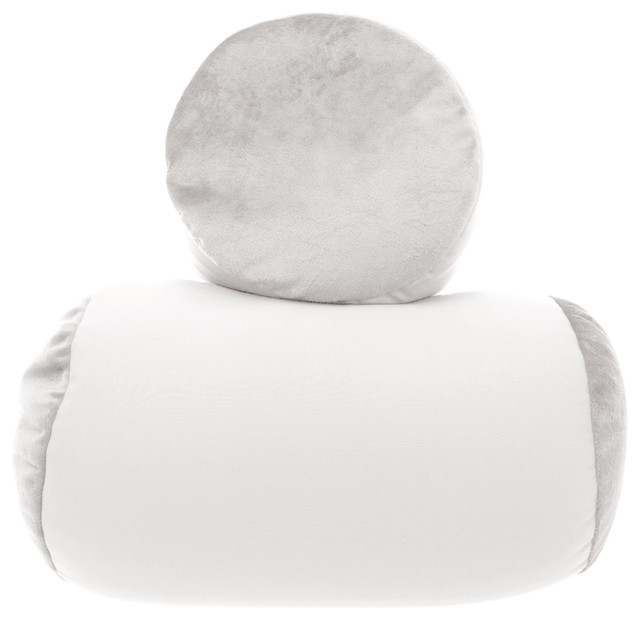 Mini Microbead Pillow Neck Roll Bolster Pillows White